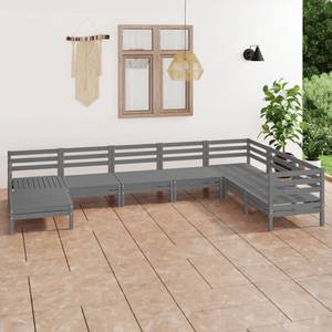 Garten-Lounge-Set Grau - Massivholz - Holzart/Dekor - 64 x 29 x 64 cm