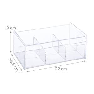 Transparente Teebox mit 6 Fächern Kunststoff - 22 x 9 x 15 cm
