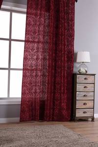 1er Set Vorhang Bordeaux Barock Rot - Textil - 140 x 245 x 1 cm