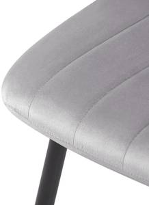 Chaise salle à manger Dijon Lot de 4 Gris - Fourrure synthétique