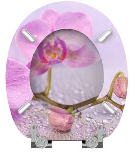 WC-Sitz mit Absenkautomatik Blooming Pink - Holzwerkstoff - 38 x 6 x 47 cm