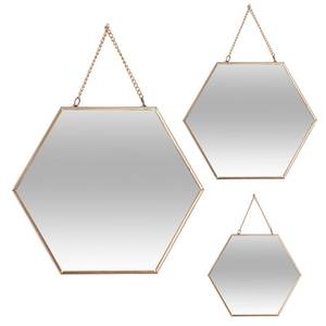 Dekorative Spiegel in Form von Sechseck Gold - Metall - 20 x 20 x 1 cm