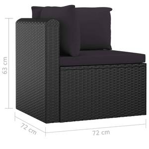 Garten-Sofa-Set (7-teilig) 3009702-3 Schwarz