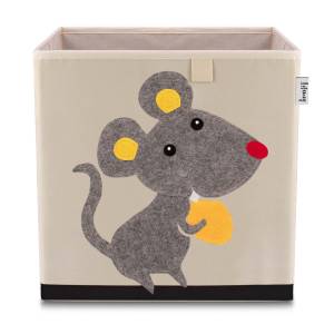 Lifeney Aufbewahrungsbox mit Maus Motiv Kunststoff - 35 x 34 x 5 cm