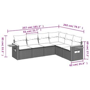 Gartensitzgruppe K6260(6-tlg) Beige - Massivholz - 69 x 62 x 62 cm