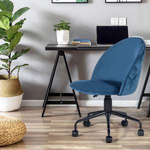 Chaise de bureau ROMBA BE Bleu - Textile - 63 x 95 x 56 cm