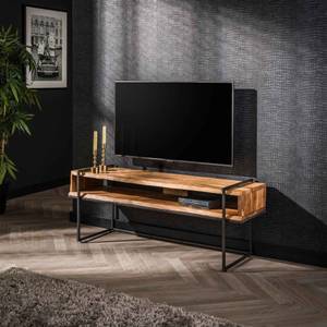 TV-Schrank Confined Schwarz - Massivholz - 135 x 51 x 40 cm