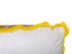 Coussin décoratif MANJU Gris - Blanc - Jaune - Textile - 45 x 12 x 45 cm