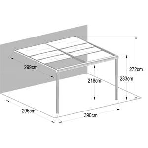 Terrassenüberdachung SOLIS DELUXE Grau - Metall - 400 x 272 x 300 cm