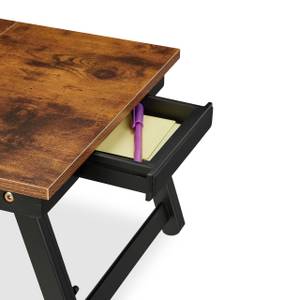 Table réglable pour ordinateur Noir - Marron - Bambou - Bois manufacturé - 69 x 32 x 35 cm