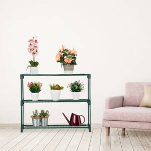 Etagère pour plantes avec 3 niveaux Vert - Métal - Matière plastique - 91 x 75 x 28 cm