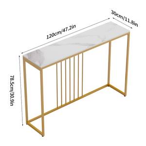 Table Console Invictus Imitation marbre blanc - Profondeur : 120 cm