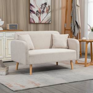 Doppelsofa 839-209V00CW Weiß - Textil - 70 x 80 x 130 cm