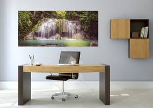 Poster Wasserfall Grün - Naturfaser - Textil - 202 x 90 x 90 cm