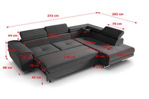 Ecksofa GUSA Grau - Ecke davorstehend rechts