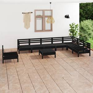 Garten-Lounge-Set Schwarz - Massivholz - Holzart/Dekor - 64 x 29 x 64 cm