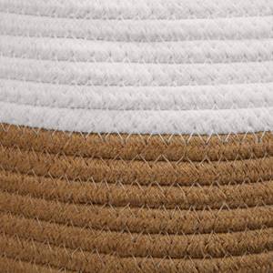 Panier de rangement en coton Marron - Blanc - Textile - 44 x 41 x 40 cm