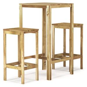 Gartenbar Set (3-teilig) 3096639 Braun - Massivholz - Holzart/Dekor - 60 x 110 x 60 cm