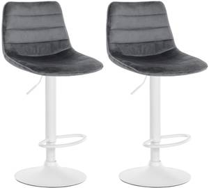 Tabouret de bar Lex Lot de 2 Gris lava - Blanc