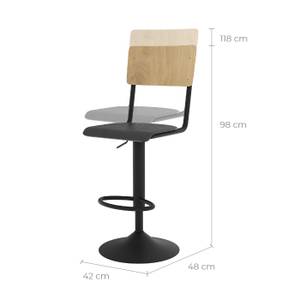 Tabouret de bar Clem (Lot de 2) Marron châtaignier