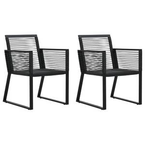 Gartenstühle 2er Set D2791 Schwarz - Rattan - 77 x 42 x 57 cm