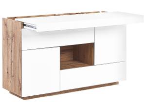 Bureau GORAN Marron - Blanc - Bois manufacturé - 120 x 77 x 42 cm