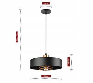 Edison Pendelleuchte I Schwarz - Gold - Metall - 30 x 100 x 30 cm