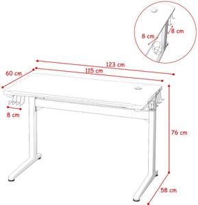 Ergonomischer Schreibtisch Schwarz - Holzwerkstoff - 60 x 76 x 115 cm