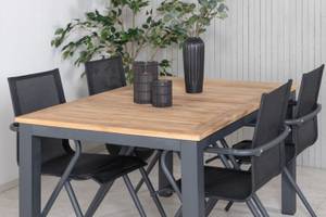 Gartenmöbel-Set Panama Schwarz - Massivholz - 90 x 74 x 152 cm