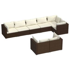 Garten-Lounge-Set (8-teilig) 3013637-17 Braun - Creme - Weiß - Anzahl Teile im Set: 8