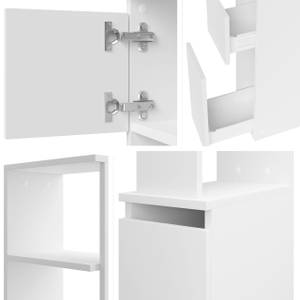 Badezimmerschrank Roza Weiß - Holzwerkstoff - 20 x 136 x 20 cm