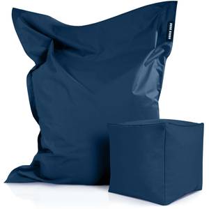 Lot de 2: pouf XXL 140x180cm + pouf Bleu foncé