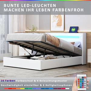 Lit rembourré Theia Ⅰ Blanc - Largeur : 153 cm