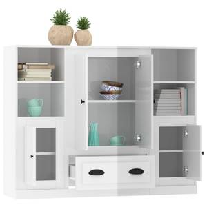 Highboard 3er Set DE7587 Hochglanz Weiß