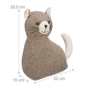 Türstopper Katze Beige - Braun - Naturfaser - Textil - 22 x 26 x 10 cm