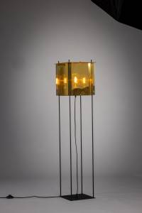 Stehleuchte Cube Gold - Metall - 30 x 130 x 30 cm