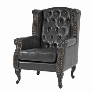 Relaxsessel Chesterfield Schwarz - Kunstleder - 75 x 102 x 80 cm