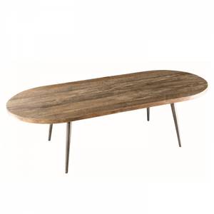 Table basse ovale en teck recyclé Marron - Bois massif - 50 x 35 x 120 cm