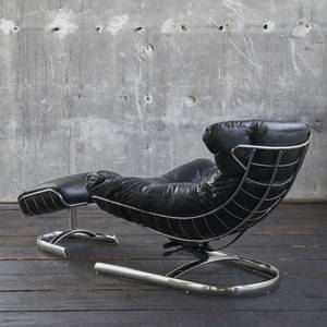 KAWOLA Relaxsessel ROWE Sessel Leder KAWOLA Relaxsessel ROWE Sessel Leder schwarz (B/H/T) 87x80x110cm inklusive Hocker - Schwarz