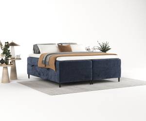 Premium Boxspringbett Theo Marineblau - Breite: 202 cm