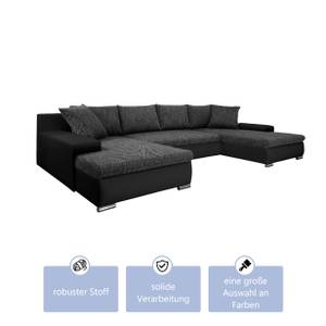 Ecksofa Boca U Form Dunkelgrau - Breite: 150 cm