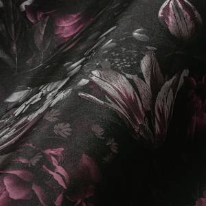 Blumentapete mit Rosen Lila Schwarz Grau Schwarz - Grau - Violett - Weiß