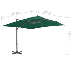 Parasol en porte-à-faux 3007813 Vert - Métal - Textile - 300 x 258 x 300 cm