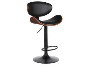 Tabouret de bar MONTENEGRO Lot de 2 Noir - Cuir synthétique - 46 x 111 x 49 cm