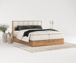 Premium Boxspringbett Makalu Stoff Neve Beige - Breite: 189 cm