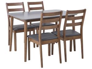 Ensemble pour salle à manger MODESTO Marron - Gris - Bois massif - 118 x 73 x 77 cm