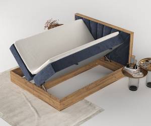 Boxspringbett Asahi Marineblau - Breite: 160 cm - H4