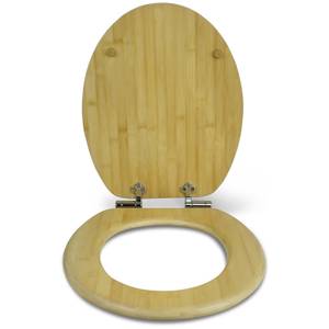 WC-Sitz mit Absenkautomatik - Bambus Braun - Holzwerkstoff - 38 x 5 x 44 cm