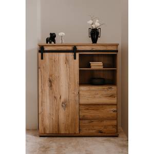 Highboard Manzano Beige - Holzwerkstoff - 40 x 140 x 120 cm