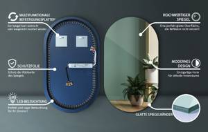 LED-Dekospiegel Oval (Kalt 6500K) 46 x 80 cm